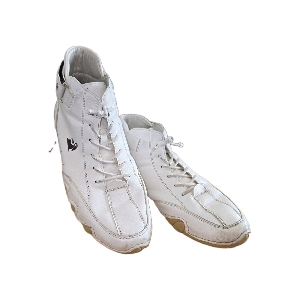 Dbeck White Boxing Wrestling Shoes Men's 40  Leather Chukka Boots Soft 7.5 US
